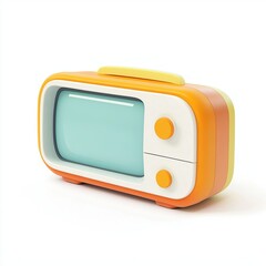 Retro tv isolated on white background. 3D Illustration.