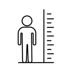 Man tall scale icon. Vector Illustration height symbol. Tall person icon