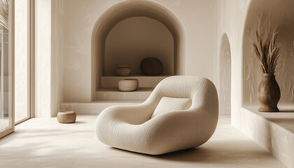 Modern sofa in stylish contemporary home interior
