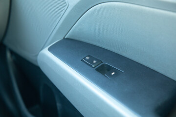 Close up view of modern car buttons. Technology system control