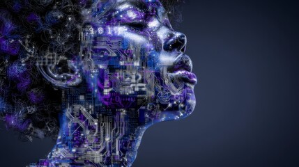 Digital skin analysis technology featuring futuristic visuals that display microbiome balance and data to tailor skincare treatments for maximum health and wellness