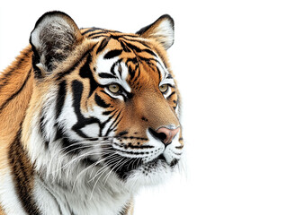 Obraz premium Portrait Of A Tiger Isolated On A White Background