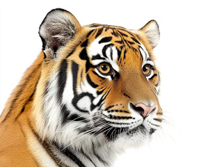 Obraz premium Portrait Of A Tiger Isolated On A White Background
