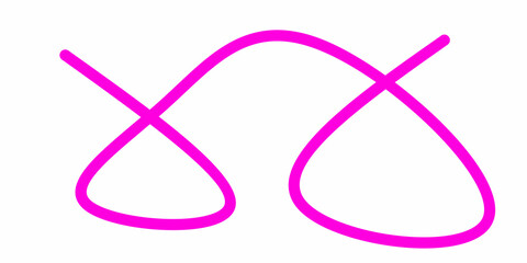pink wavy curly line vector. wavy line scribble. Swoosh, swash underline stroke. Abstract pink wavy thin line. Scribble element. pink ink pen scribble