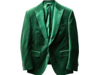 Green velvet blazer formal wear fashion style isolated on transparent background
