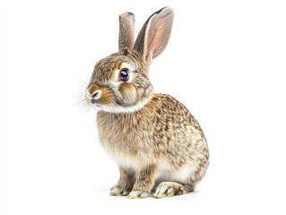 Obraz premium Portrait Of A Rabbit Isolated On A White Background