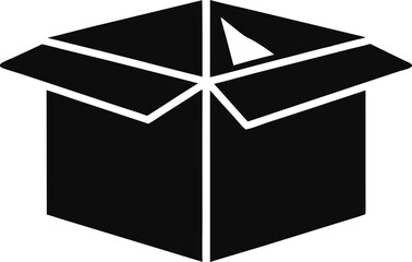 Cardboard Box Flap Silhouette Vector Illustration