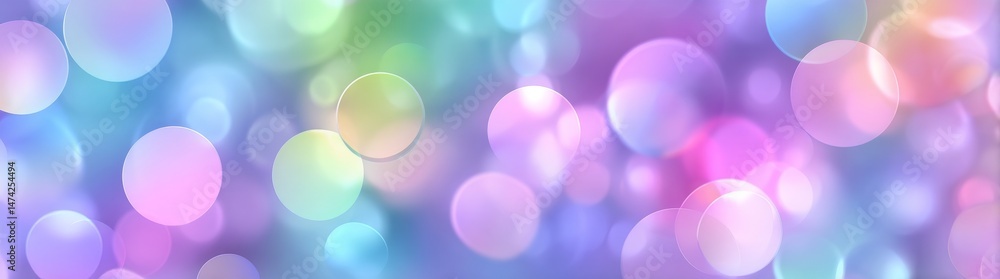 Poster the background of spring is represented by an abstract banner featuring green blurred bokeh lights