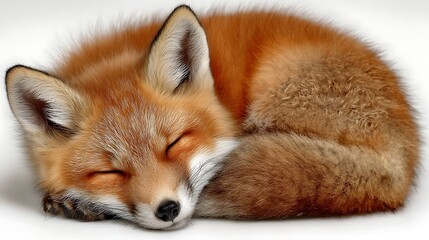 Obraz premium Sweet Dreams Adorable Red Fox Kit Sleeping.