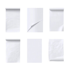 Blank paper sheets arranged in a grid with a glitch effect background ideal for mockup or presentation