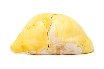 Mon Thong Durian is a signature Thai fruit known for its distinct smell and creamy sweet taste isolated on white background