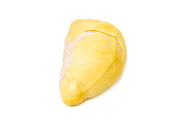 Mon Thong Durian is a signature Thai fruit known for its distinct smell and creamy sweet taste isolated on white background