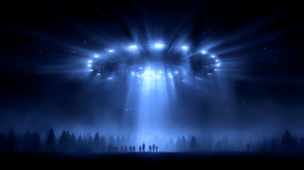 The initial encounter with an extraterrestrial civilization has occurred, with an alien spaceship now positioned above the Earth's surface