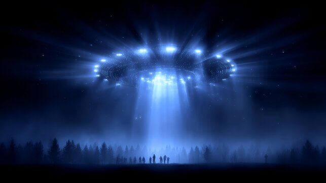 The initial encounter with an extraterrestrial civilization has occurred, with an alien spaceship now positioned above the Earth's surface