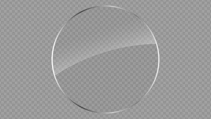 Transparent Glossy Glass Circle – UI Button Element on Transparent Background
