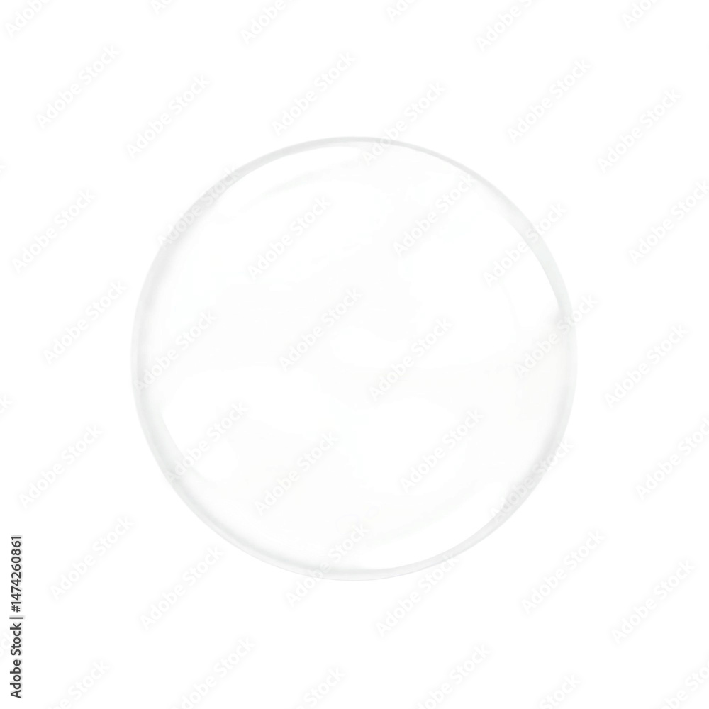 Poster white glossy circular bubble icon isolated on transparent background