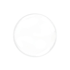 white glossy circular bubble icon isolated on transparent background