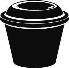 Disposable Cup Lid Silhouette Vector Illustration