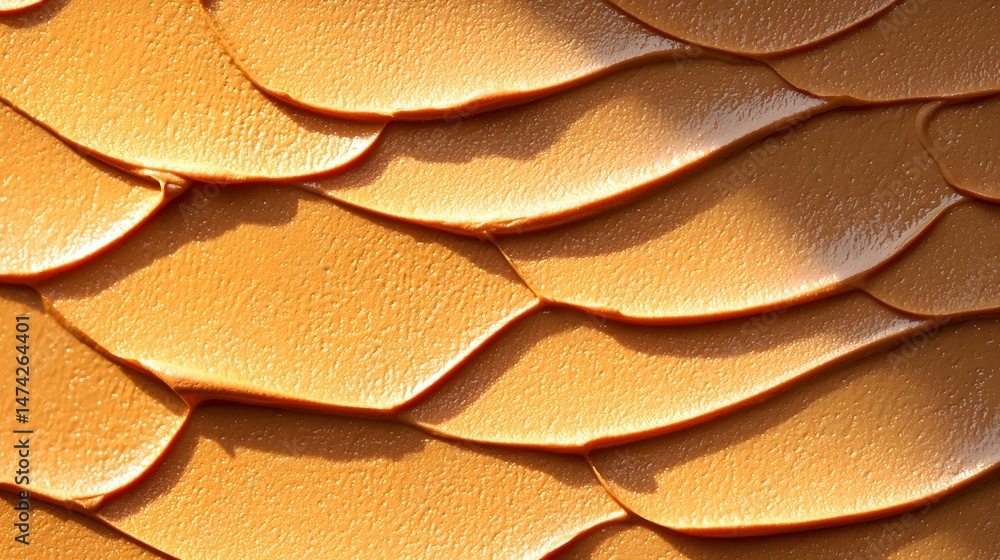 Poster golden orange textured background with wave pattern