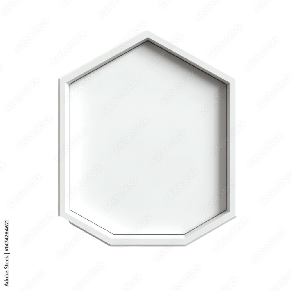 Poster white octagonal frame mockup blank template design element