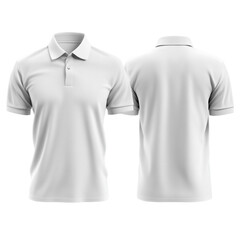 White polo shirt front and back view mockup template design