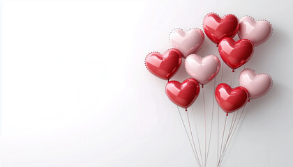 Heart-shaped balloon on white background