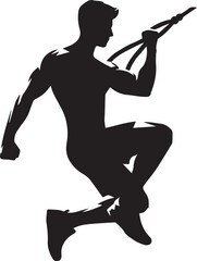 Fitness and Workout Silhouette Vector Set – Gym, Exercise, and Training Pose Illustrations for Health and Sport Design Projects