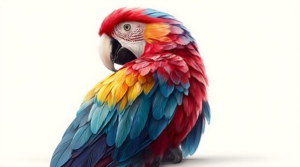 Obraz premium Vibrant Scarlet Macaw Tropical Bird Portrait.