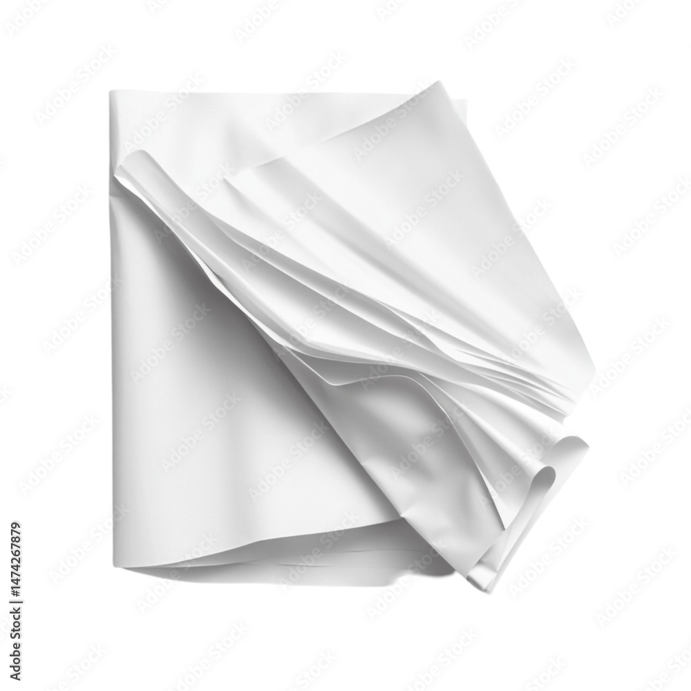 Poster white paper folds and creases design element abstract background