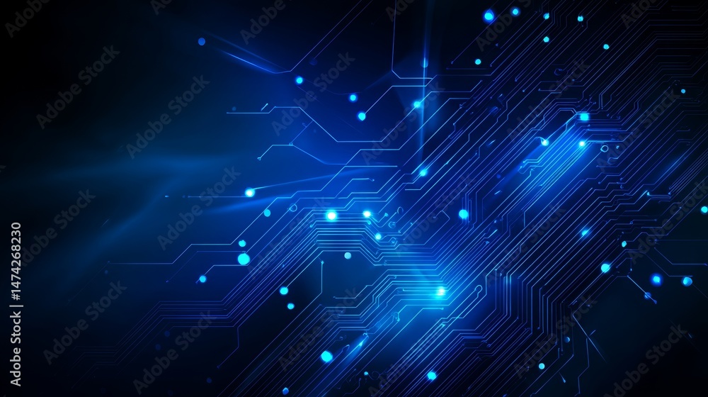 Aufkleber the background combines circuit technology with a high-tech digital data connection system, represen