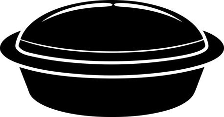 Food Container Lid Lip Silhouette Vector Illustration