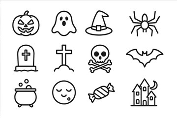 Unique vector illustration of Easter holiday pictograms featuring eggs, bunnies, and festive symbols