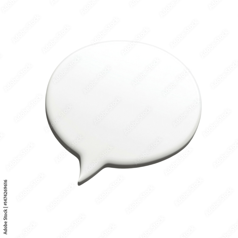 Poster white blank speech bubble isolated on white background simple communication design element