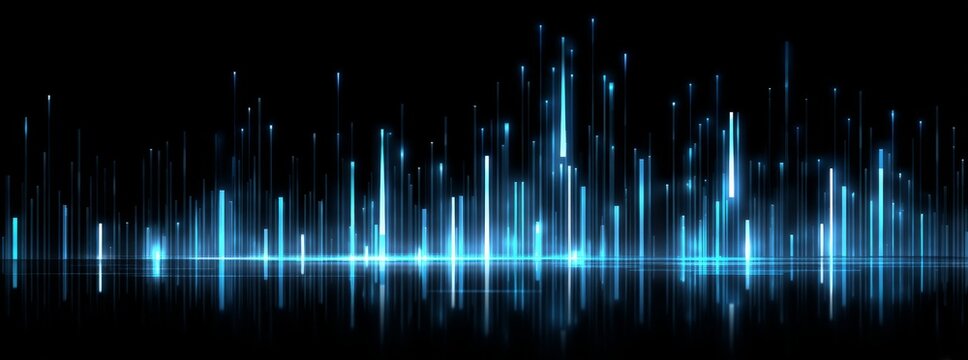 A banner for a technology webpage featuring a futuristic design with a predominantly blue color scheme