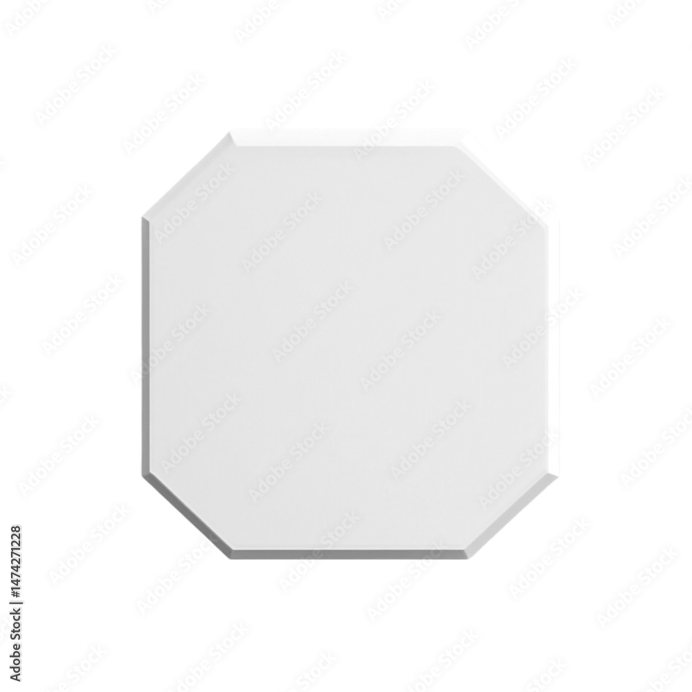 Poster white octagonal label with barcode edges blank template