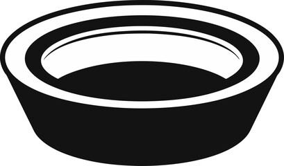 Glass Rim Top View Silhouette Vector   