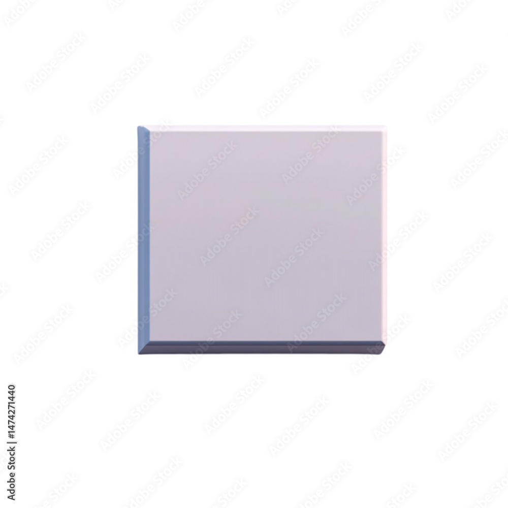 Poster a light purple rectangular object with a blueish border on a white background