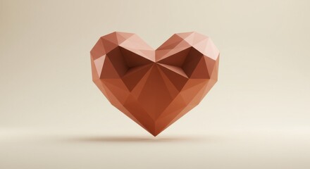 Geometric Heart Shape Design on Plain Background