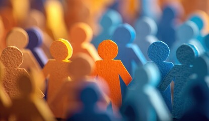 Paper people crowd social community concept