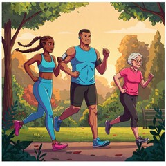 Runners en el parque