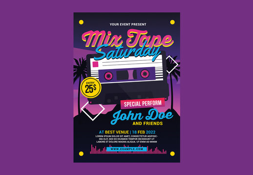 Mixtape Saturday Party Flyer