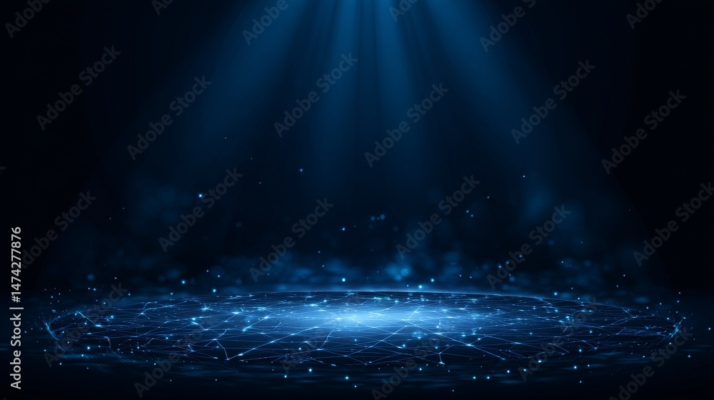 Poster futuristic background of a digital network with nodes and lines that glow, great for representing in