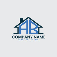 Modern Real Estate Logo with House Roof Icon and Custom Letter Monograms