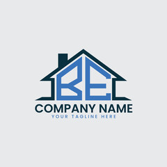 Modern Real Estate Logo with House Roof Icon and Custom Letter Monograms