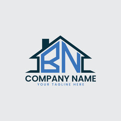 Modern Real Estate Logo with House Roof Icon and Custom Letter Monograms