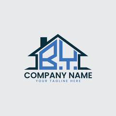 Modern Real Estate Logo with House Roof Icon and Custom Letter Monograms