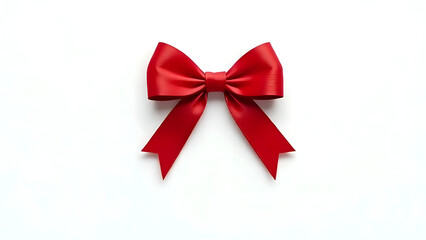 Fototapeta premium Red bow on a white background.