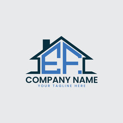 Modern Real Estate Logo with House Roof Icon and Custom Letter Monograms