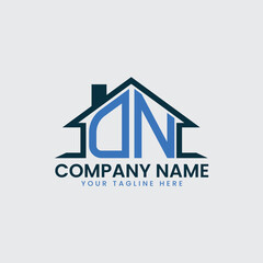 Modern Real Estate Logo with House Roof Icon and Custom Letter Monograms