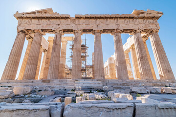 The Parthenon seen against the light, Athens, Greece
